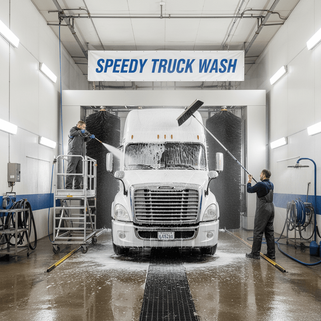 Quick truck washing service