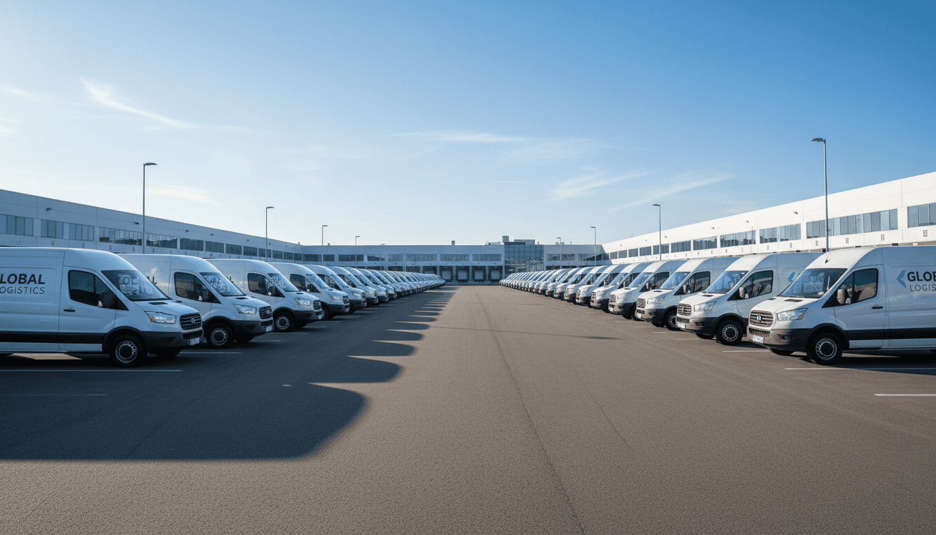 Clean commercial fleet vehicles ready for service